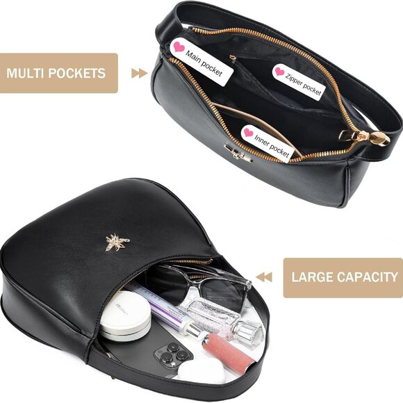 Crescent Shoulder Bags for Women Small Shoulder Purse Handbag Retro Classic Clut - Picture 5 of 6